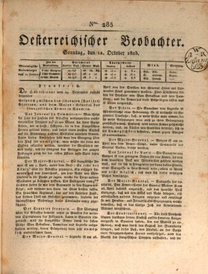 Der Oesterreichische Beobachter Sonntag 12. Oktober 1823
