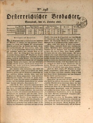 Der Oesterreichische Beobachter Samstag 25. Oktober 1823