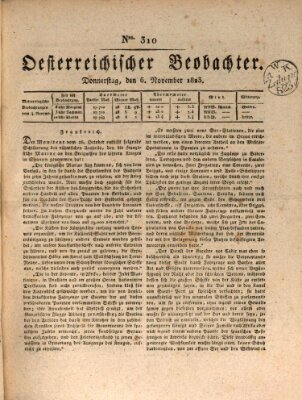 Der Oesterreichische Beobachter Donnerstag 6. November 1823