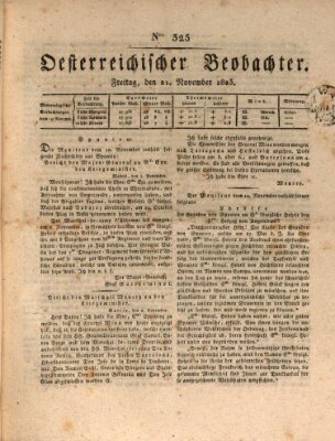Der Oesterreichische Beobachter Freitag 21. November 1823