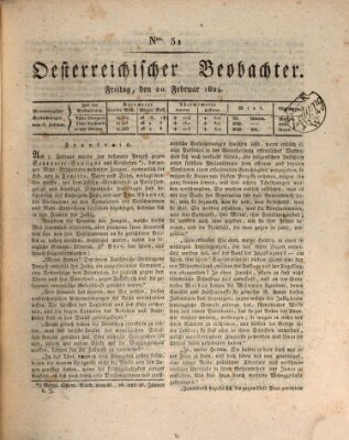 Der Oesterreichische Beobachter Freitag 20. Februar 1824