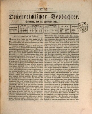Der Oesterreichische Beobachter Sonntag 22. Februar 1824