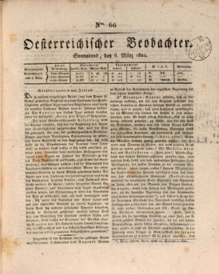 Der Oesterreichische Beobachter Samstag 6. März 1824