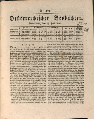 Der Oesterreichische Beobachter Samstag 19. Juni 1824