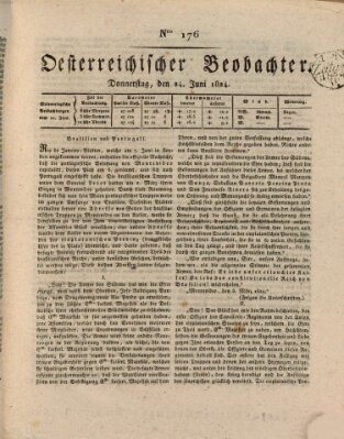 Der Oesterreichische Beobachter Donnerstag 24. Juni 1824