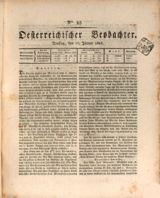 Der Oesterreichische Beobachter Dienstag 25. Januar 1825
