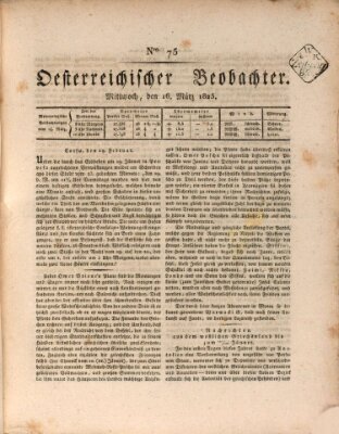 Der Oesterreichische Beobachter Mittwoch 16. März 1825