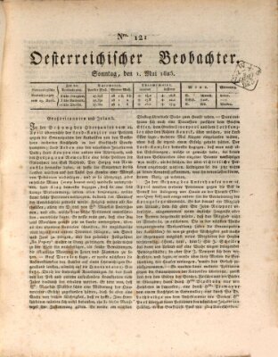 Der Oesterreichische Beobachter Sonntag 1. Mai 1825