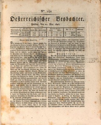 Der Oesterreichische Beobachter Freitag 20. Mai 1825