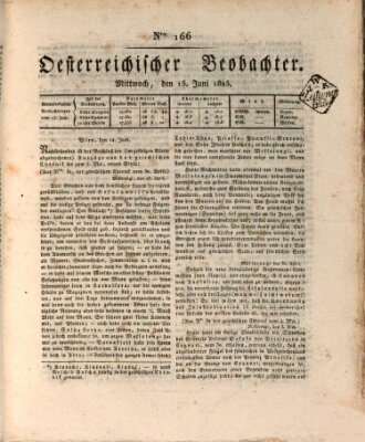 Der Oesterreichische Beobachter Mittwoch 15. Juni 1825