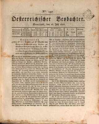 Der Oesterreichische Beobachter Samstag 16. Juli 1825