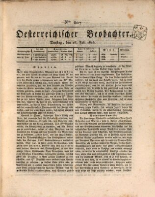 Der Oesterreichische Beobachter Dienstag 26. Juli 1825
