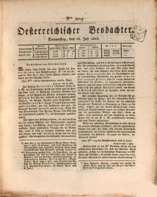 Der Oesterreichische Beobachter Donnerstag 28. Juli 1825