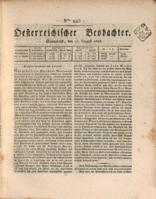 Der Oesterreichische Beobachter Samstag 13. August 1825