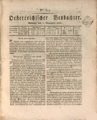 Der Oesterreichische Beobachter Montag 7. November 1825