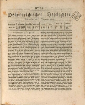 Der Oesterreichische Beobachter Mittwoch 7. Dezember 1825