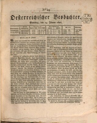 Der Oesterreichische Beobachter Sonntag 29. Januar 1826