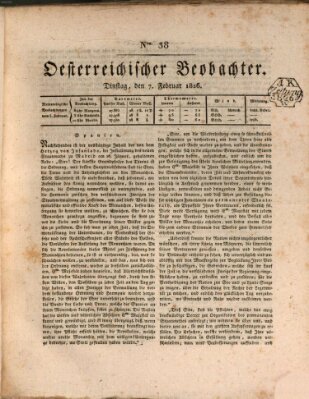 Der Oesterreichische Beobachter Dienstag 7. Februar 1826