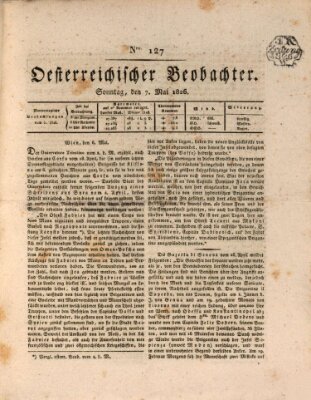 Der Oesterreichische Beobachter Sonntag 7. Mai 1826