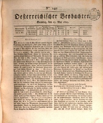 Der Oesterreichische Beobachter Sonntag 27. Mai 1827