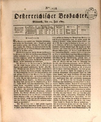 Der Oesterreichische Beobachter Mittwoch 11. Juli 1827