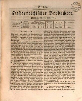 Der Oesterreichische Beobachter Montag 23. Juli 1827