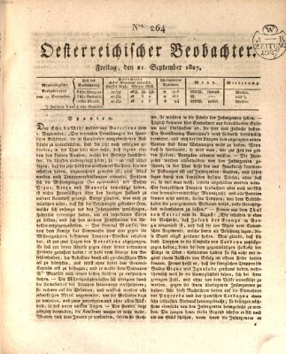 Der Oesterreichische Beobachter Freitag 21. September 1827