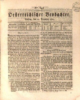 Der Oesterreichische Beobachter Dienstag 11. Dezember 1827