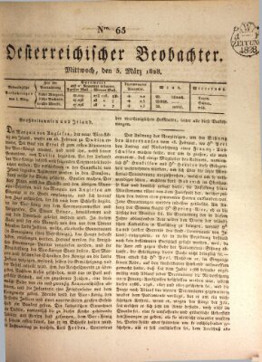Der Oesterreichische Beobachter Mittwoch 5. März 1828