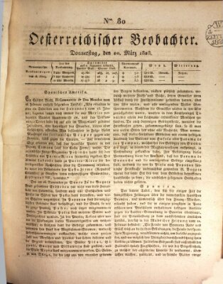 Der Oesterreichische Beobachter Donnerstag 20. März 1828
