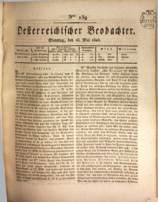Der Oesterreichische Beobachter Sonntag 18. Mai 1828