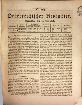 Der Oesterreichische Beobachter Donnerstag 12. Juni 1828