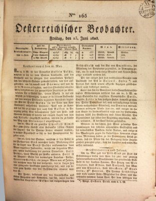 Der Oesterreichische Beobachter Freitag 13. Juni 1828