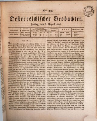 Der Oesterreichische Beobachter Freitag 8. August 1828