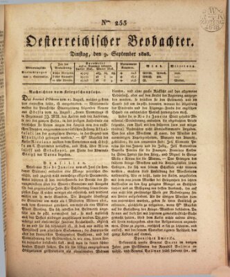 Der Oesterreichische Beobachter Dienstag 9. September 1828