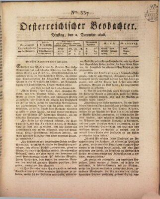 Der Oesterreichische Beobachter Dienstag 2. Dezember 1828