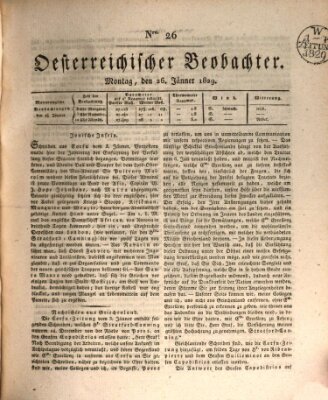 Der Oesterreichische Beobachter Montag 26. Januar 1829