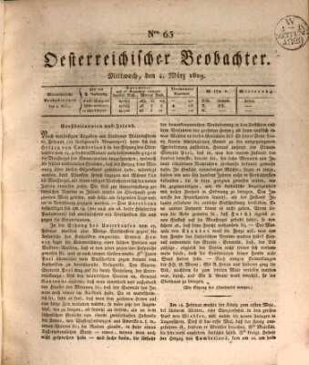 Der Oesterreichische Beobachter Mittwoch 4. März 1829