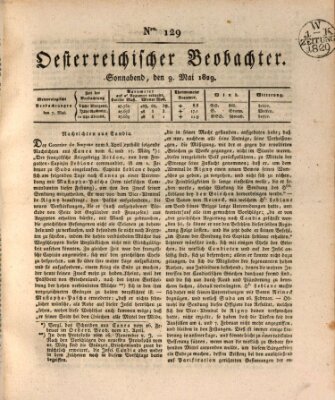 Der Oesterreichische Beobachter Samstag 9. Mai 1829