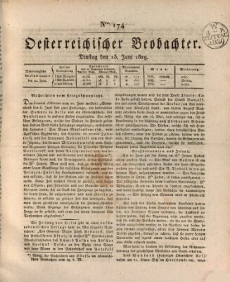 Der Oesterreichische Beobachter Dienstag 23. Juni 1829