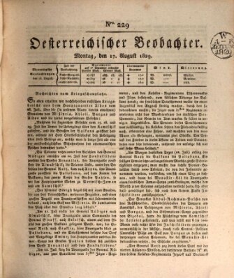 Der Oesterreichische Beobachter Montag 17. August 1829
