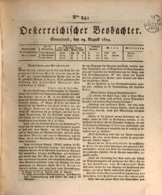 Der Oesterreichische Beobachter Samstag 29. August 1829