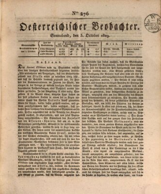 Der Oesterreichische Beobachter Samstag 3. Oktober 1829