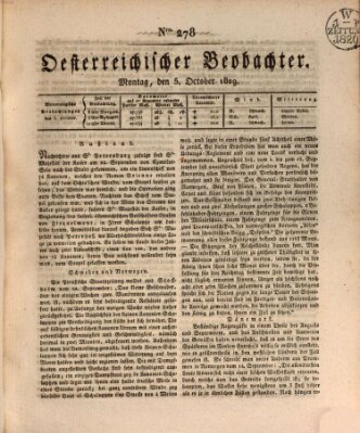 Der Oesterreichische Beobachter Montag 5. Oktober 1829