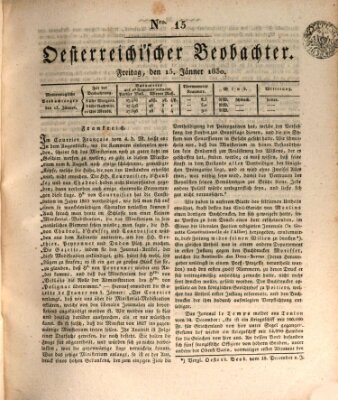 Der Oesterreichische Beobachter Freitag 15. Januar 1830