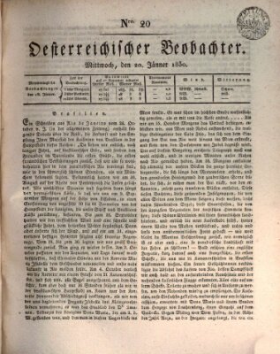 Der Oesterreichische Beobachter Mittwoch 20. Januar 1830