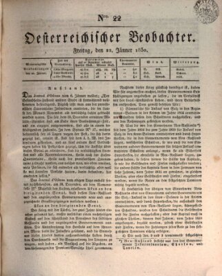 Der Oesterreichische Beobachter Freitag 22. Januar 1830