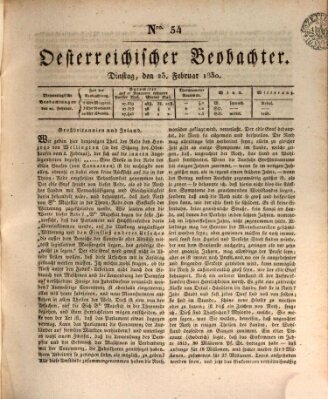 Der Oesterreichische Beobachter Dienstag 23. Februar 1830