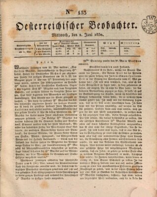 Der Oesterreichische Beobachter Mittwoch 2. Juni 1830