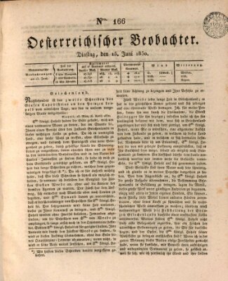 Der Oesterreichische Beobachter Dienstag 15. Juni 1830